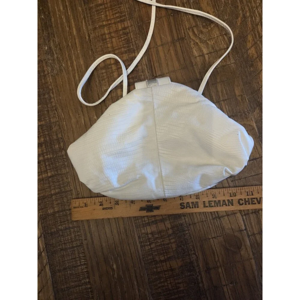 Vintage Disco Cream Metallic Handbag Pinky Brand Leather Made in USA 80s 70s